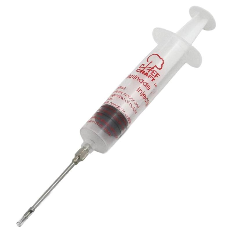 Chef Craft 1oz Meat Injector Marinade Seasoning Flavor Syringe with Stainless Steel Needle - 1-pack
