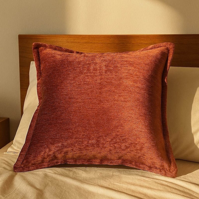 Velvet Throw Pillow - Luxe Mocha Shine with a Soft, Glimmering Finish