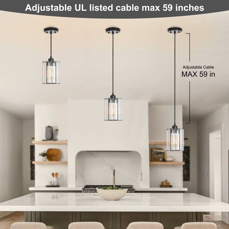 Starsky 1-Light Modern Minimalist Single Glass Pendant Light - Black