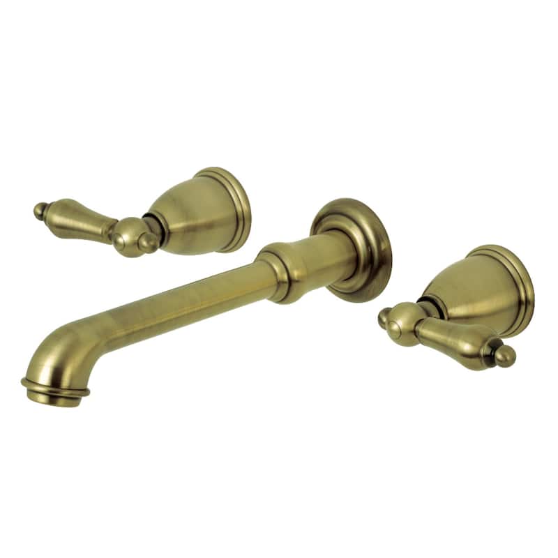 Kingston Brass English Country 3-Hole Wall Mount Roman Tub Faucet - Antique Brass