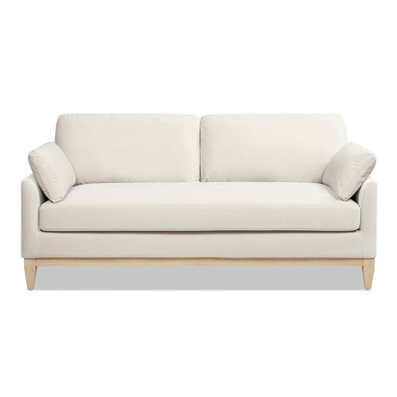 Pasadena 75.5" Velvet Modern Farmhouse Loose Pillow-Back Sofa
