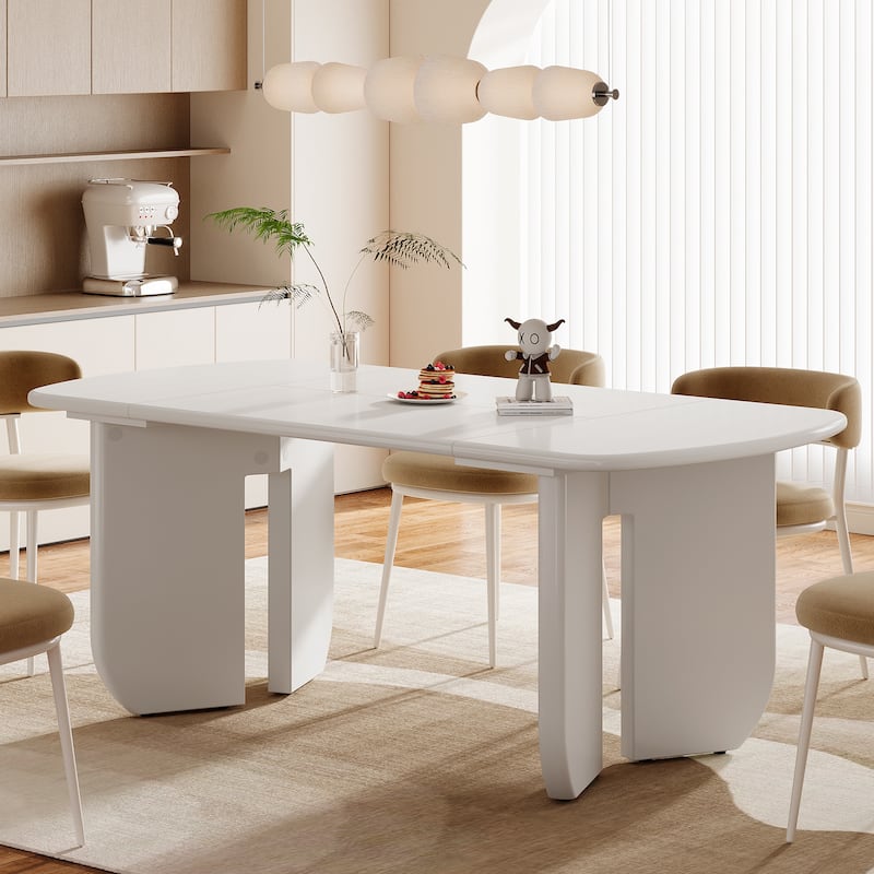 White Dining Table for 4-6 Person - White