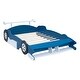 preview thumbnail 7 of 17, Full Size Race Car-Shaped Platform Bed with Wheels,Black