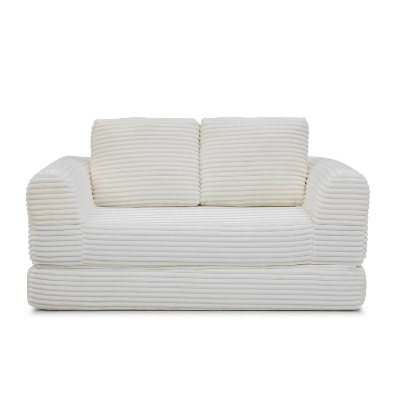 2-in-1 Folding Convertible Sofa Bed, Modern Corduroy Sleeper Couch