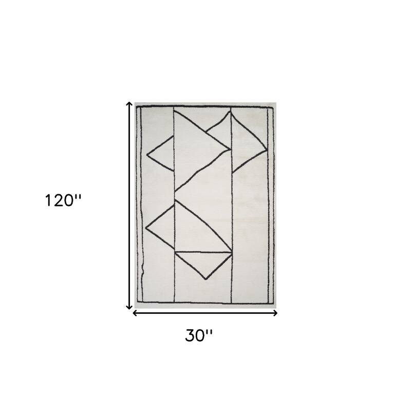 HomeRoots Moroccan Transitional Runner Area Rug - 120.00 in. x 30.00 in. x 0.60 in.