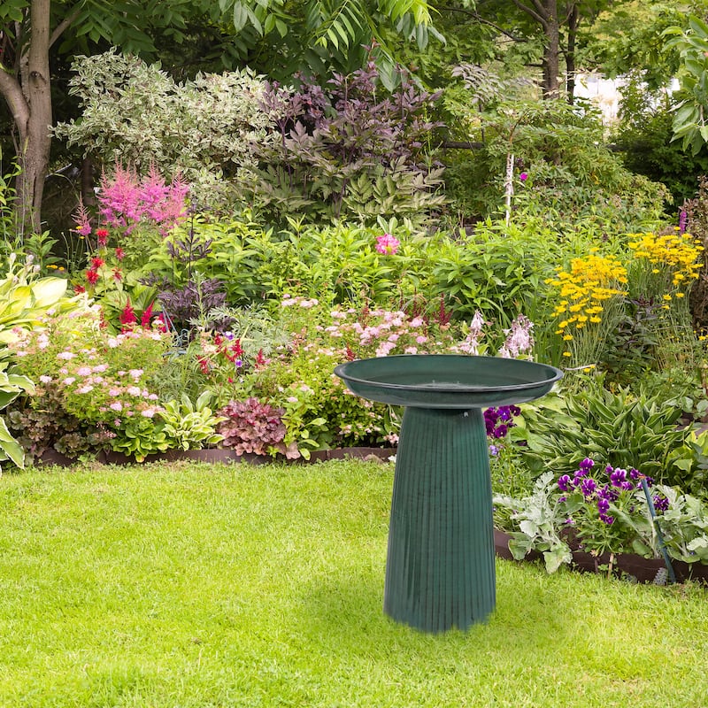Gleeful Garden Metal Outdoor Bird Bath