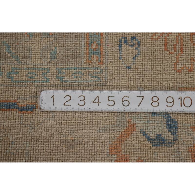 Hand Knotted Oriental 100% Wool Carpet Transitional All-Over Beige & Ivories Oushak Area Rug - 9' 0'' X 5' 11''