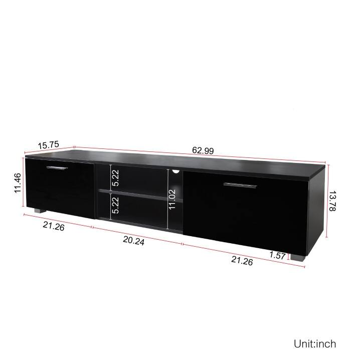 63 inch TV Stand Media Center TV with 2 LargeCapacity Side