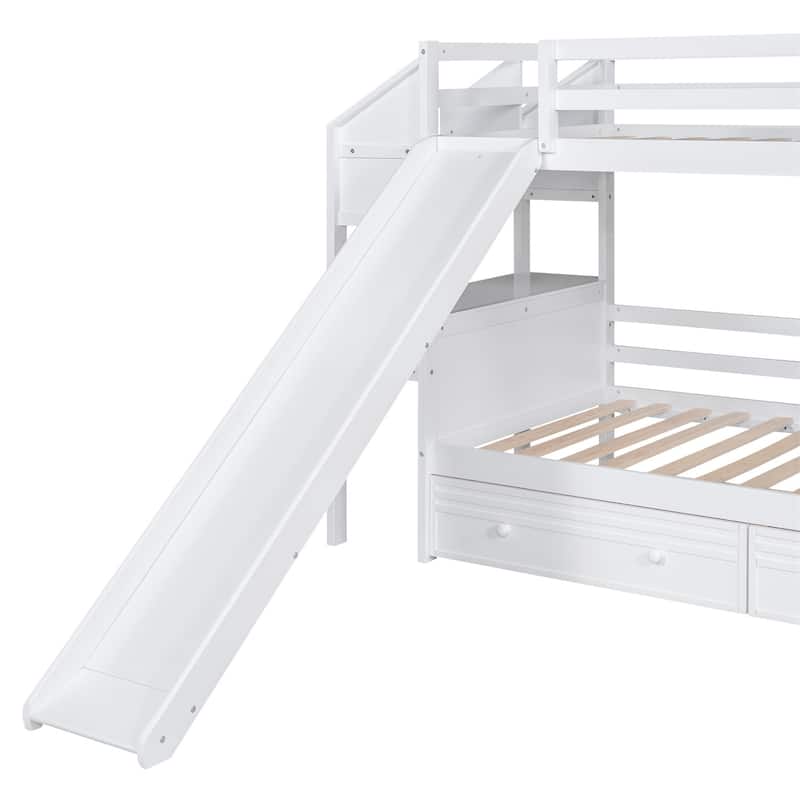 Merax Twin over Twin Bunk Bed with Desk