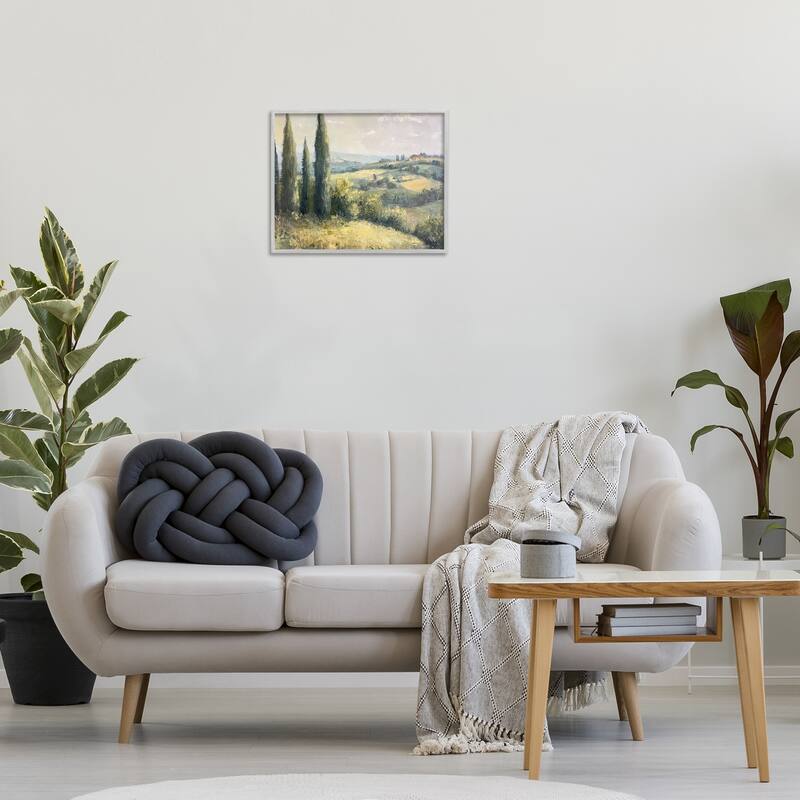 Stupell Rolling Hills Country View Framed Giclee Art Design By Petal Prints Design