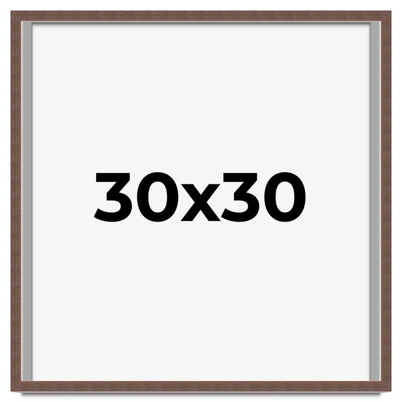 30x30 Shadow Box Frame Brown | 1.125 inches Deep Real Wood Rustic