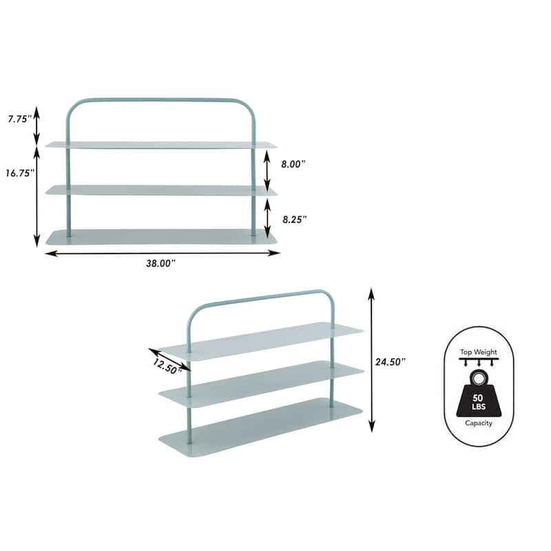 happimess Minimialist 24.5" 9-Pair 3-Tier Iron Thin Flat Plate Shoe Rack