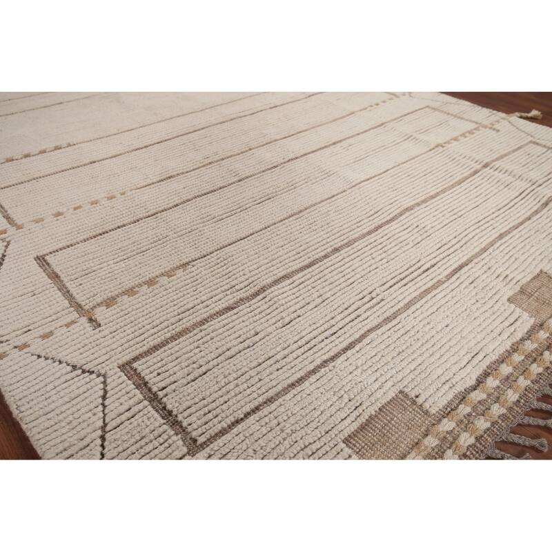 Earth Tone Moroccan Oriental Area Rug Handmade Wool Carpet - 6'0"x 9'4"