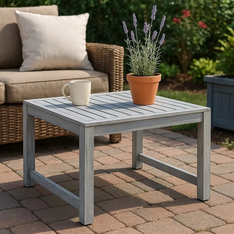 Chelsea Aluminum Outdoor Coffee Table - 30" Square Weather-Resistant Metal Patio Table for Garden, Deck, or Balcony