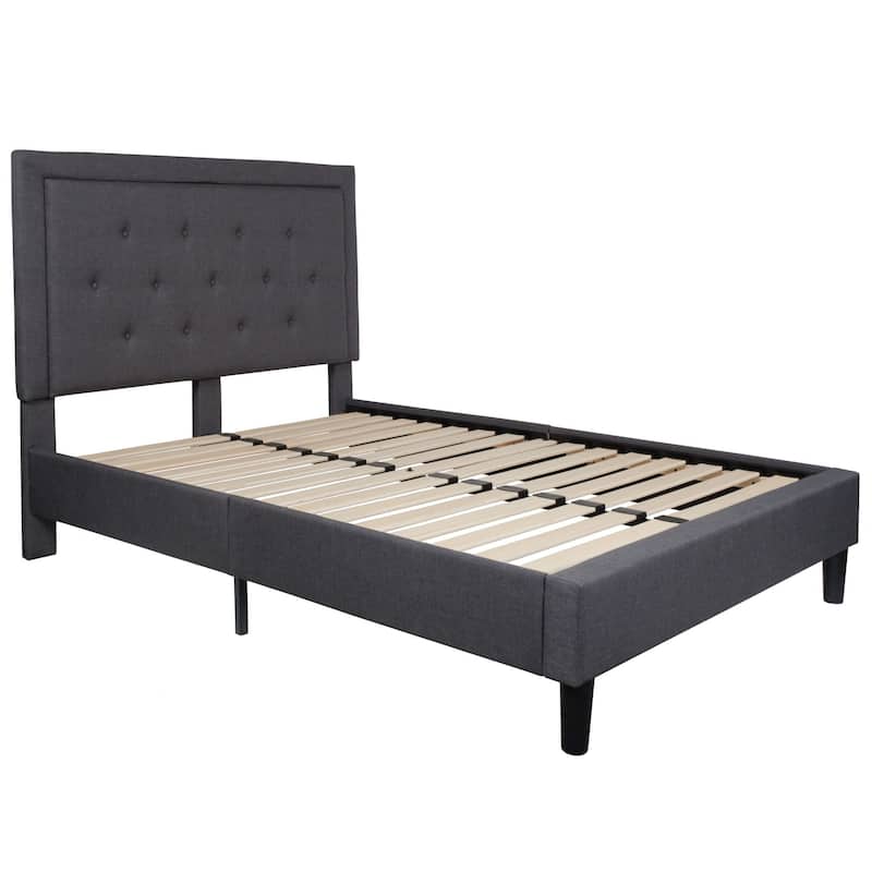 Tufted Platform Bed with 10in. Pocket Spring Mattress