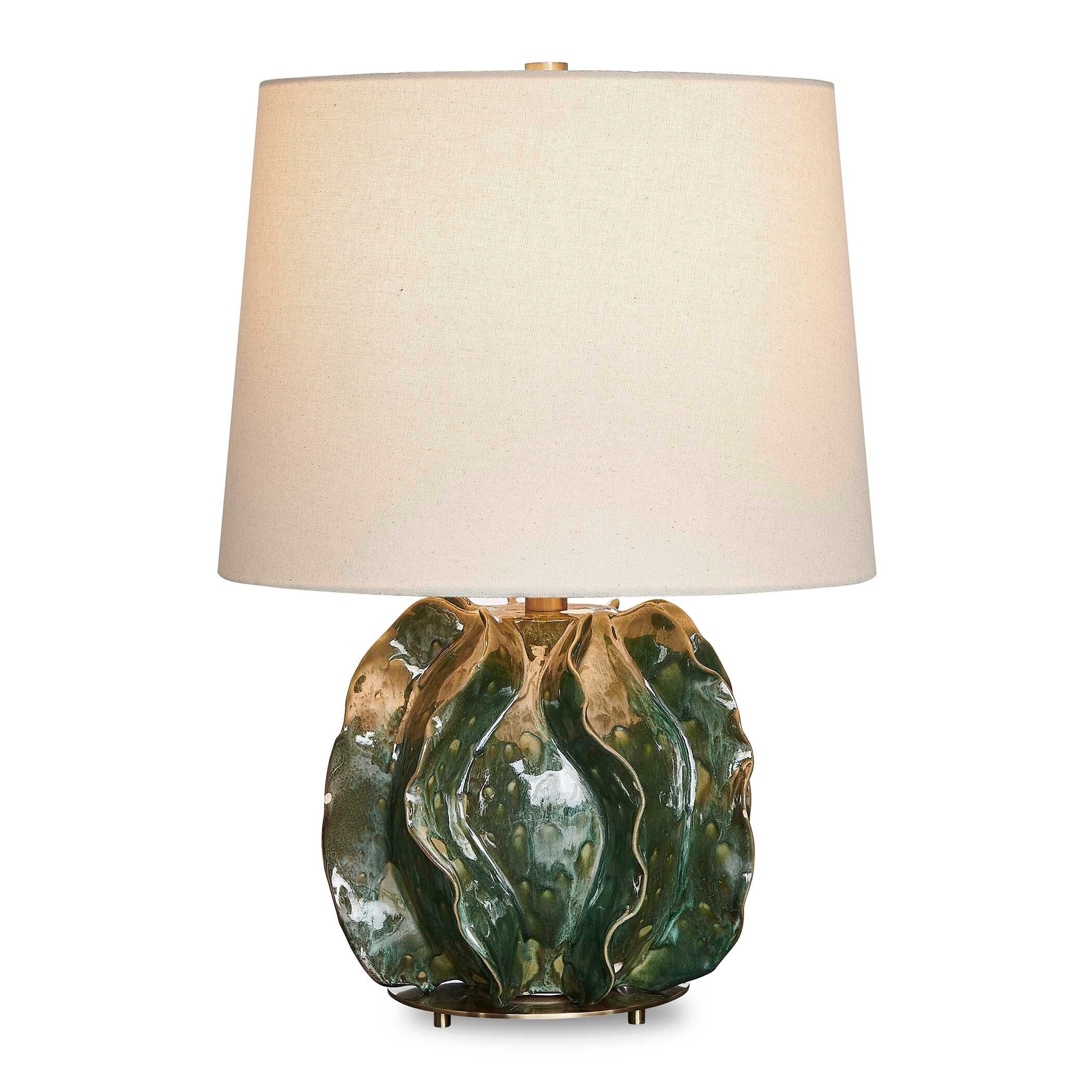 Uttermost Guinevere Deep Green Table Lamp - 15"W x 15"D x 21.375"H