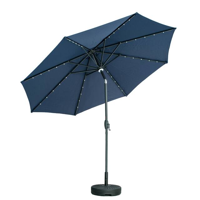 10ft Patio Umbrella with Lights without Base Outdoor Solar Umbrella