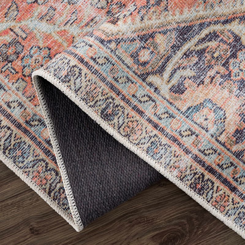 Hauteloom Georgia Machine Washable Persian Oriental Traditional Area Rug