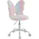 preview thumbnail 11 of 16, Cute Butterfly Back Kids Desk Chair, Adjustable Furry Swivel Chair for Study/Home/Bedroom/School Mix Pink