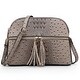 preview thumbnail 11 of 21, Dasein Ostrich Embossed Leather Crossbody Messenger Bag