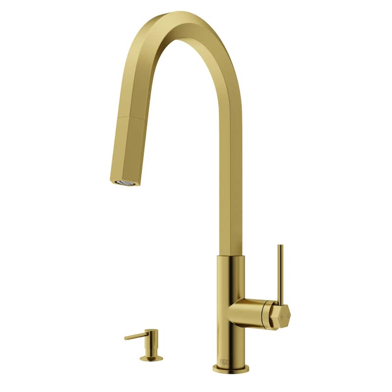 VIGO Hart Hexad 18" H Single Handle Pull-Down Kitchen Faucet