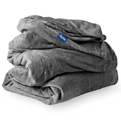 Microplush Velvet Fleece Blanket King Grey