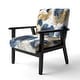 preview thumbnail 21 of 25, Designart "Abstract Pattern With Blue & Golden II" Upholstered Abstract Accent Chair and Modern Arm Chair