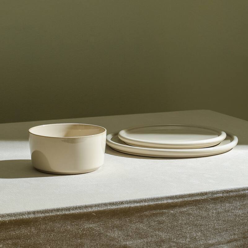 Stone Lain Eden Stoneware Dinnerware Set - 12 Piece - Beige