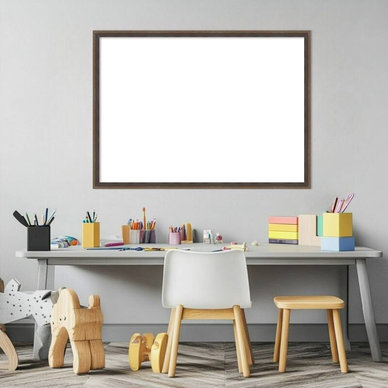 Amanti Art Hardwood Wedge Mocha Framed Dry Erase Magnetic Board