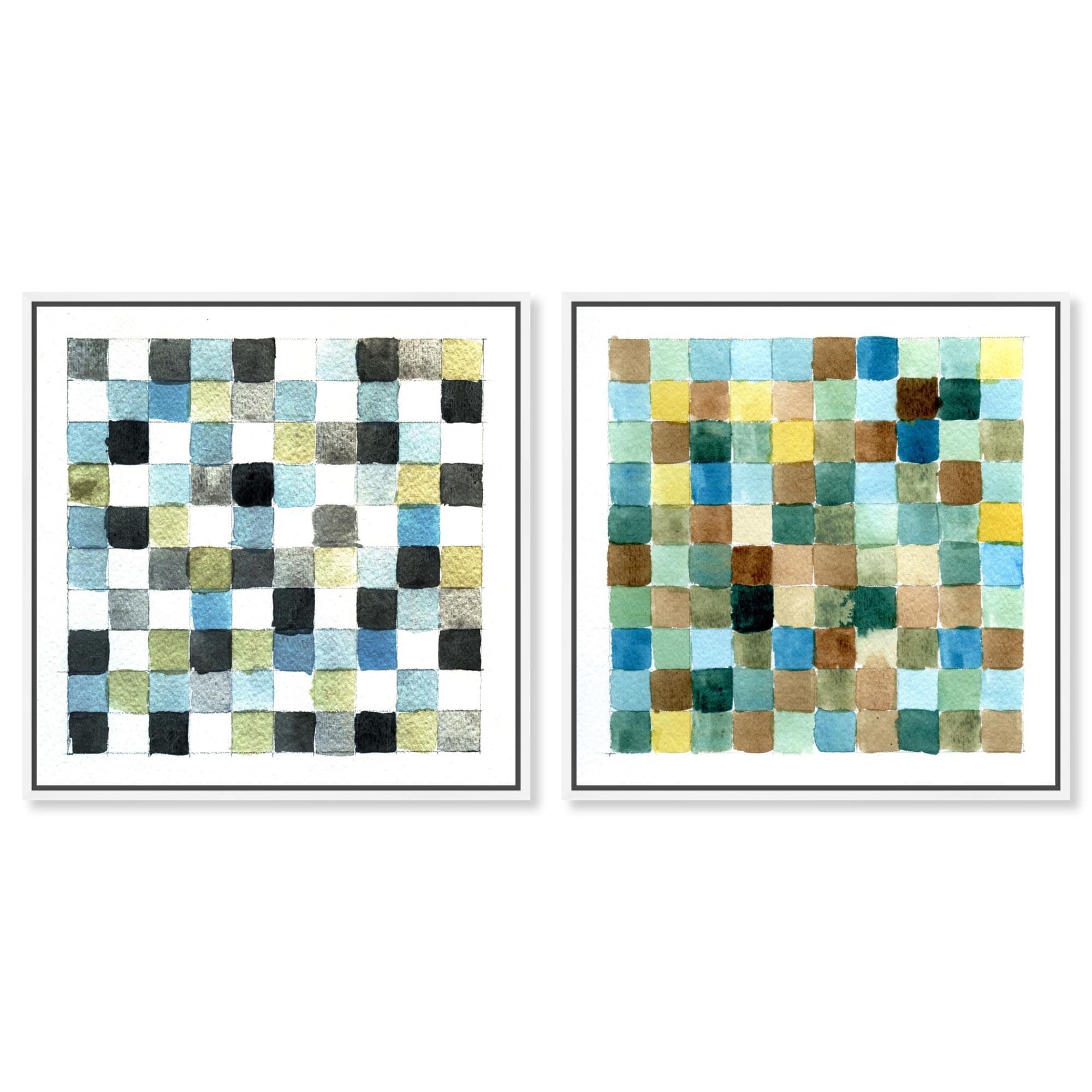 Quadrato Contemplation Colorful Decor Set Canvas Print by Art Remedy