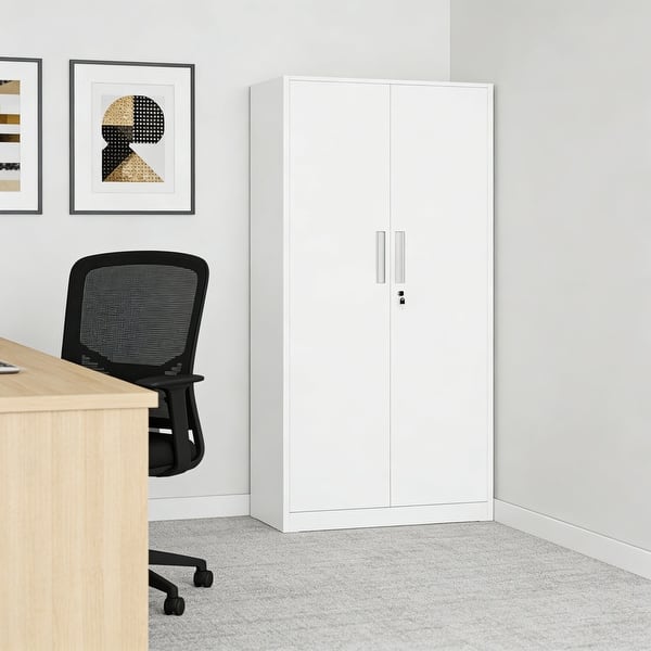 36"-71" Lockable Metal File Cabinet with Adjustable Shelves, Tall Steel ...