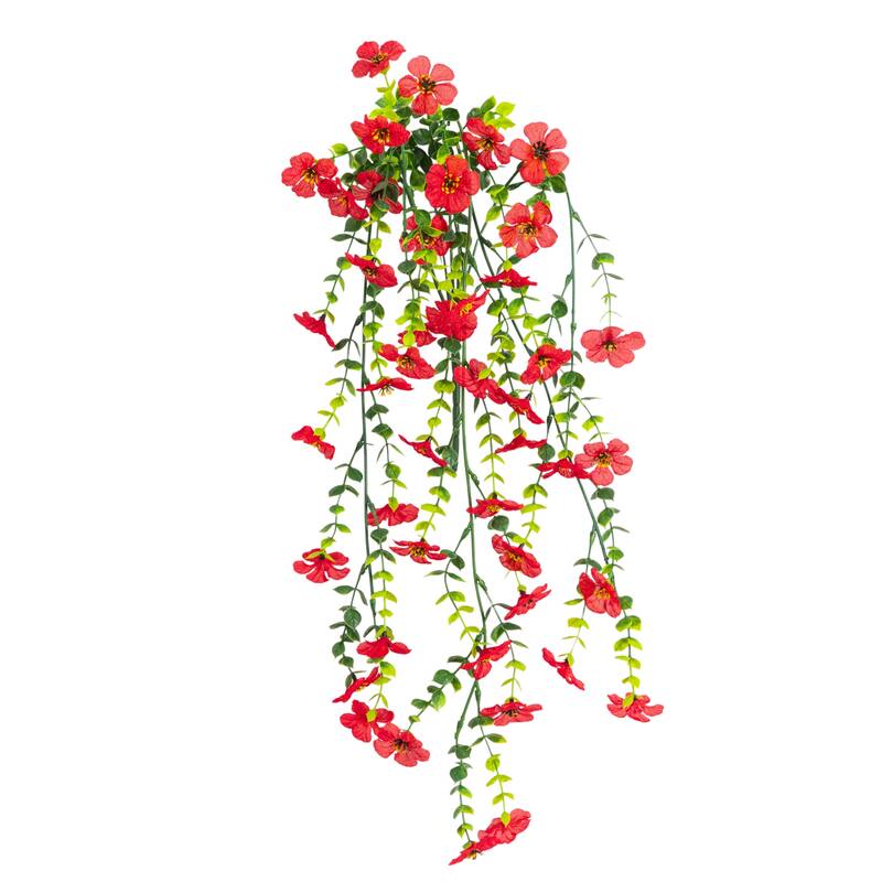 31-in UV Resistant Artificial Daisy Hanging Plant - Set of 6