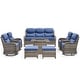 preview thumbnail 87 of 189, Pocassy Outdoor Wicker Sofa with Swivel Chair Fire Pit Table Furniture Set.