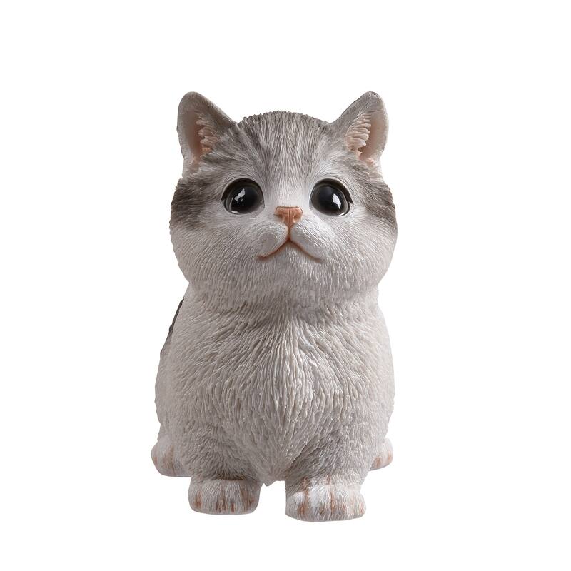 Sitting Cat Kitten Statue-Gray