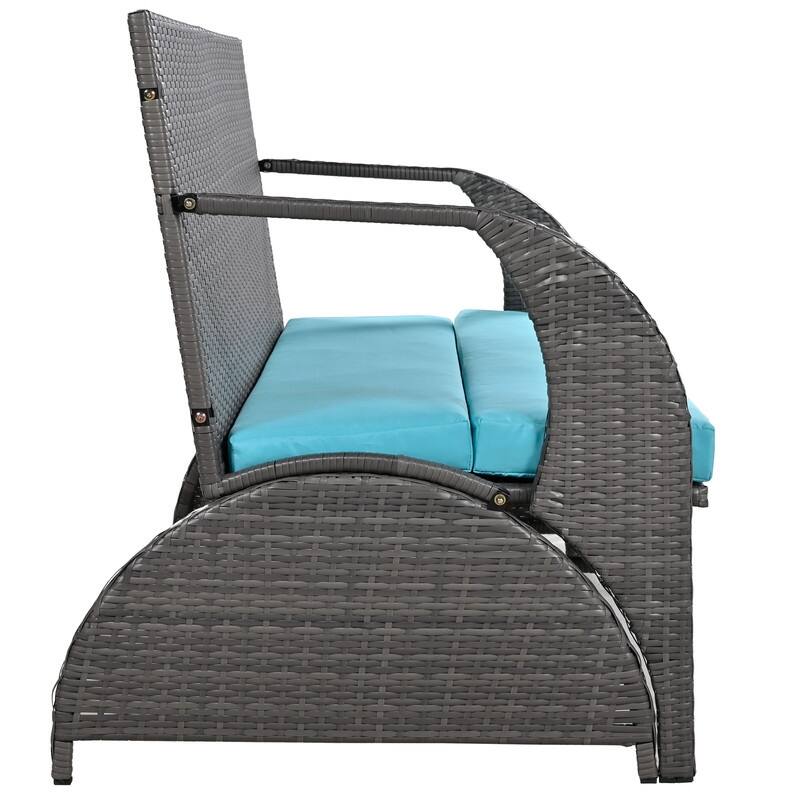 Outdoor Garden Loveseat and Convertible to Dining Table Set