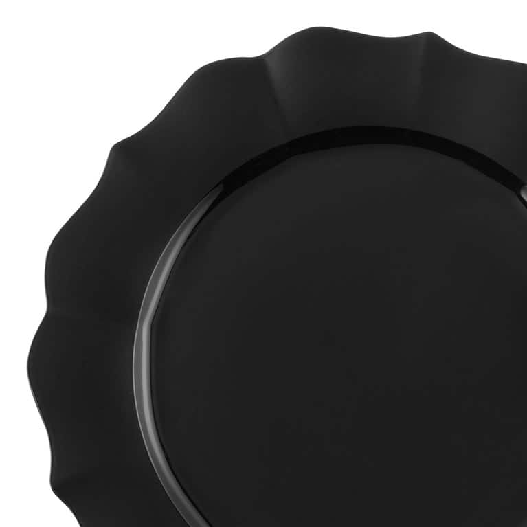 Elegant Pearl Round Lotus Disposable Plastic Plates - Party Supplies