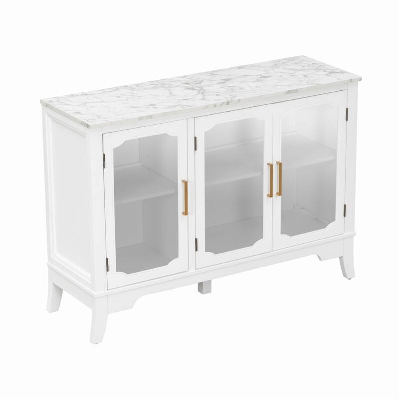 3-Doors Storage Cabinet with Large Storage Space for Living Room and Dining Room Storage