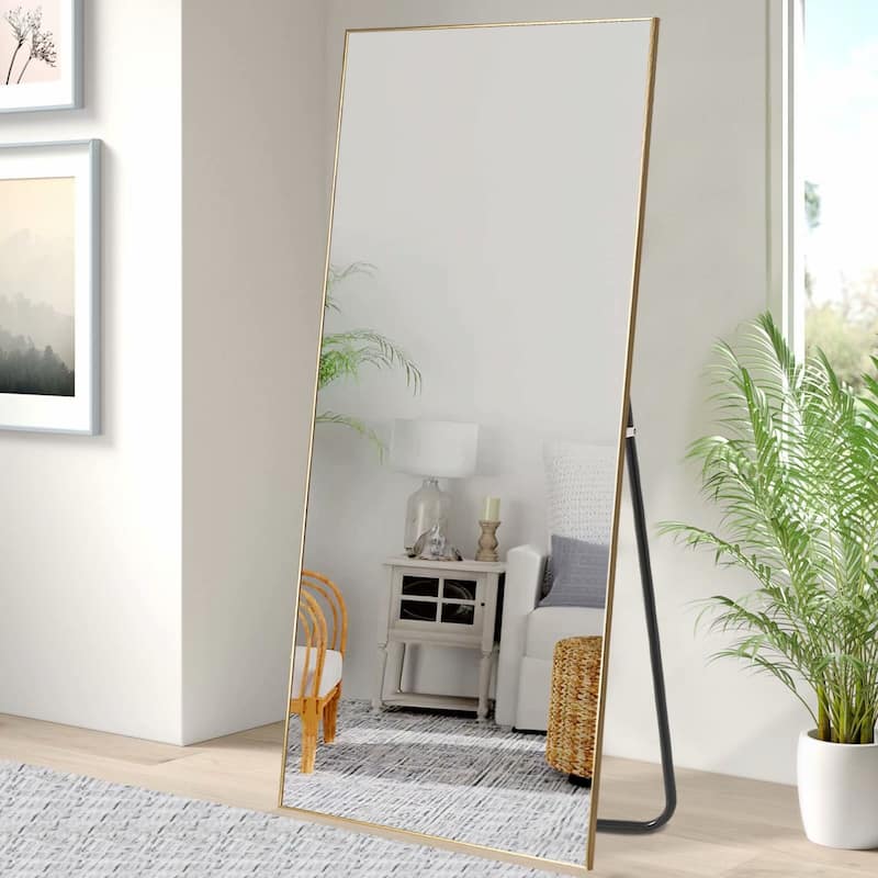 Modern Full Length Floor Mirror - 71x28 - Gold