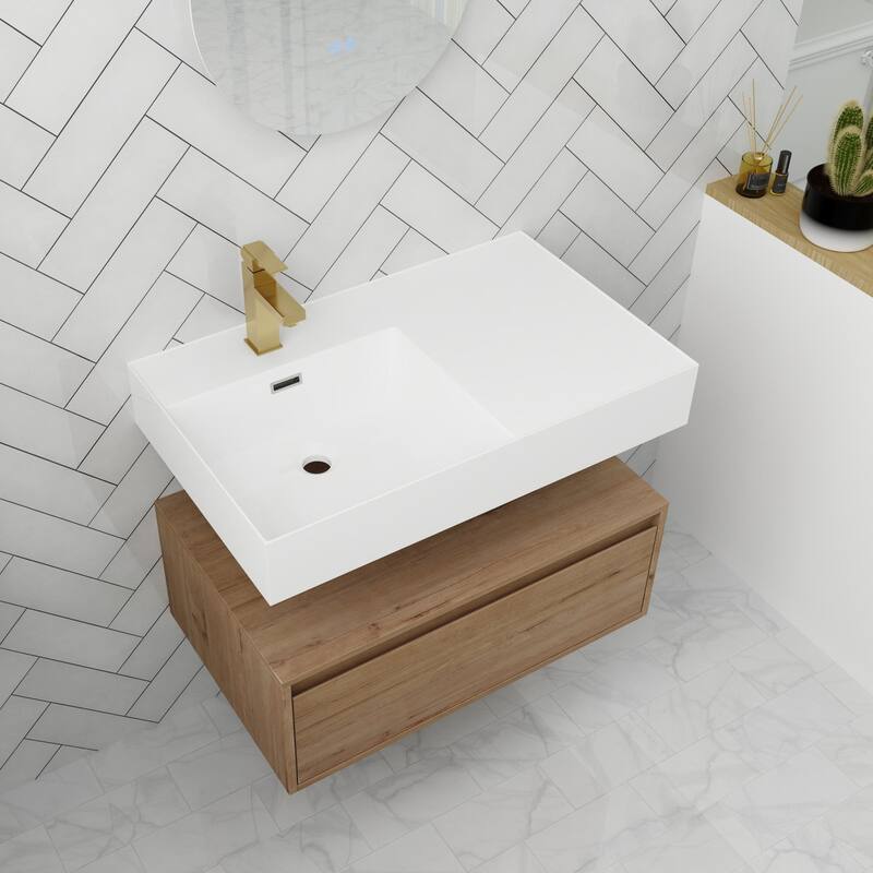 ARTCHIRLY 30/60 Inch Bathroom Vanity with Sink, Floating Bathroom Vanity With Soft Close Drawer