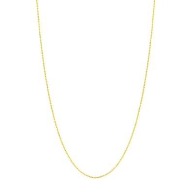 Curata 14k Yellow Gold 0.9mm Extendable Box Chain Necklace (Lobster), 16-18"