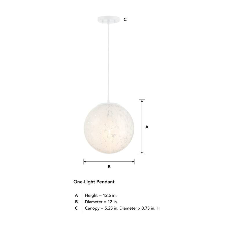Circo 12 in. 1-Light Matte White Modern Pendant Light