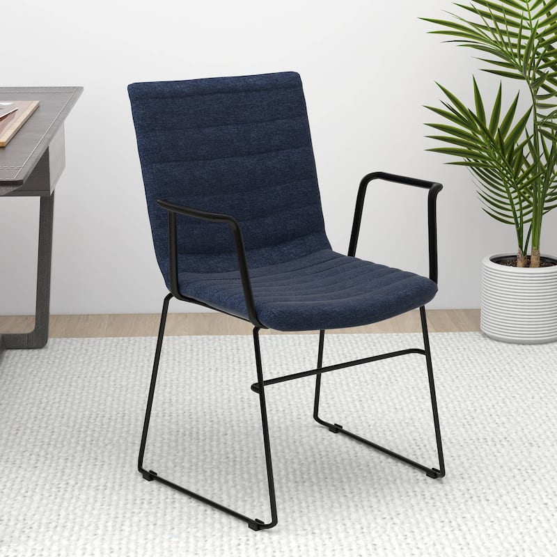 Zylar Ergonomic Guest Chair with Leather, Stainless Steel Base, High-Density Foam, Modern Design for Office or Waiting Room