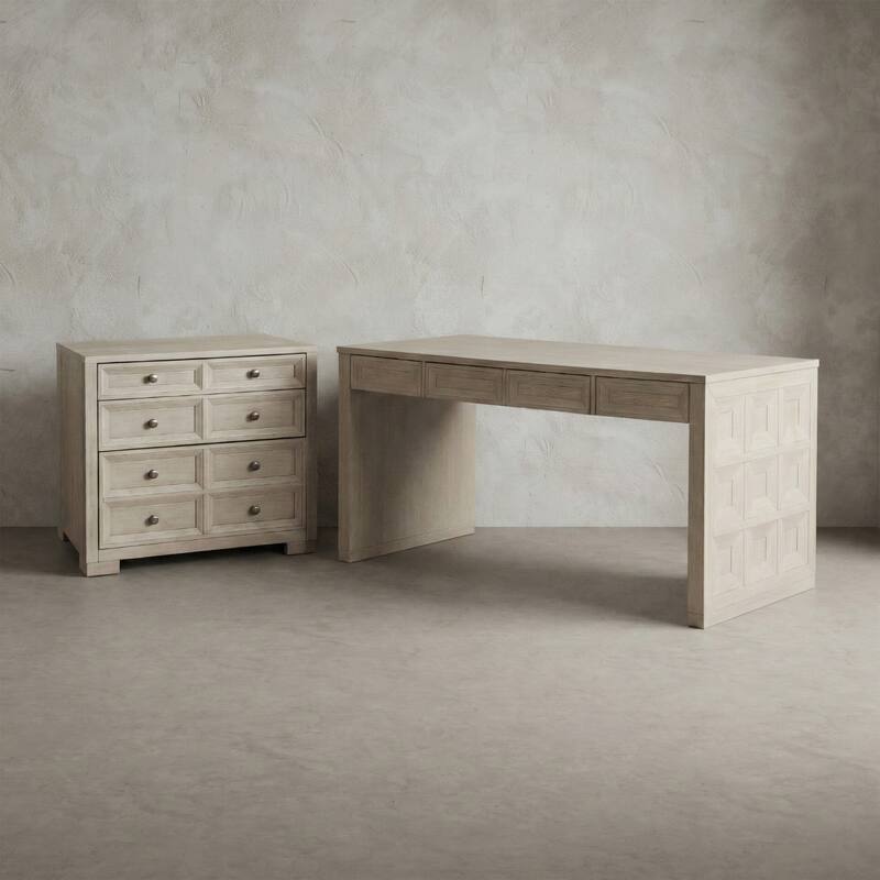 Furniture of America Durem Modern Tawny Brown Writing Desk with File Cabinet Set - Tawny Brown