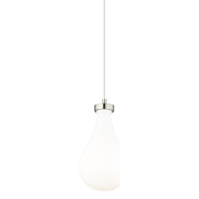Innovations Lighting 451-1P-12-7 Owego Pendant Owego 7" Wide Mini - Satin Nickel / Gloss White