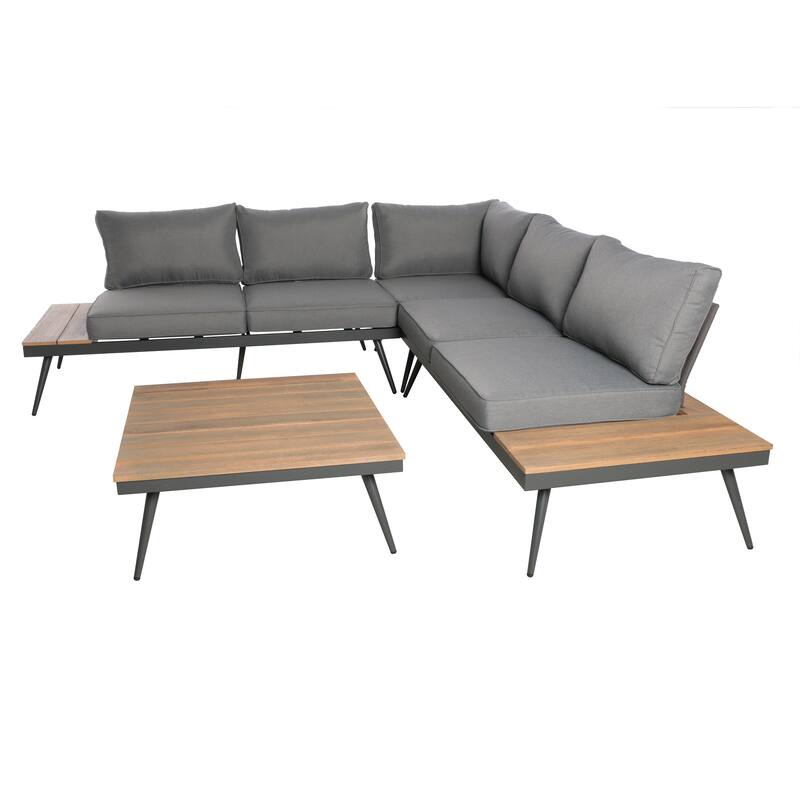 Norfolk Outdoor V-Shaped 5 Seater Sofa Set by Christopher Knight Home