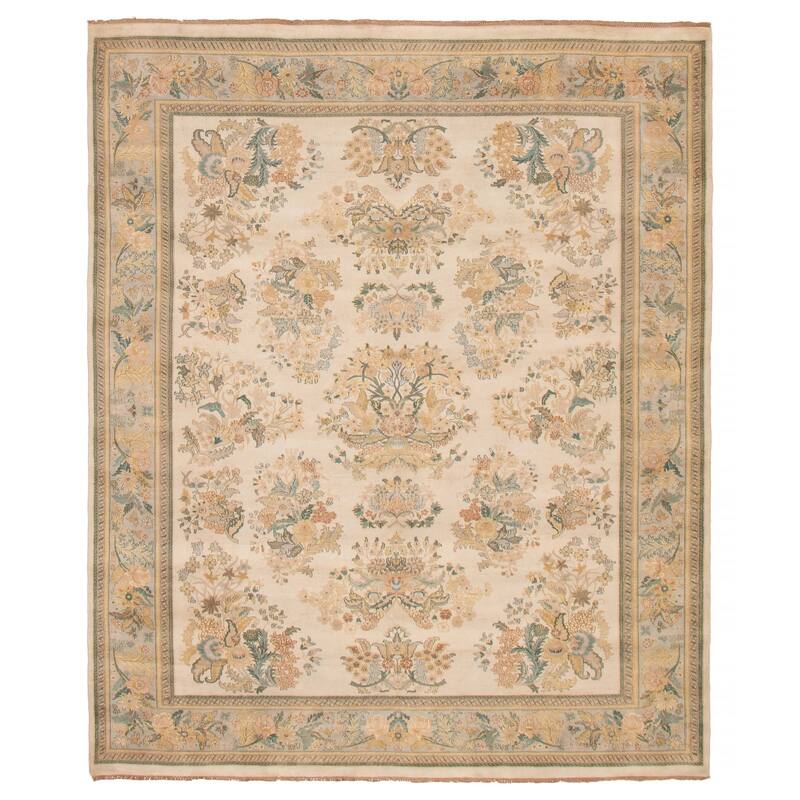 ECARPETGALLERY Hand-knotted Jamshidpour Ivory Wool Rug - 8'0 x 9'10 - Ivory - 8'0 x 9'10