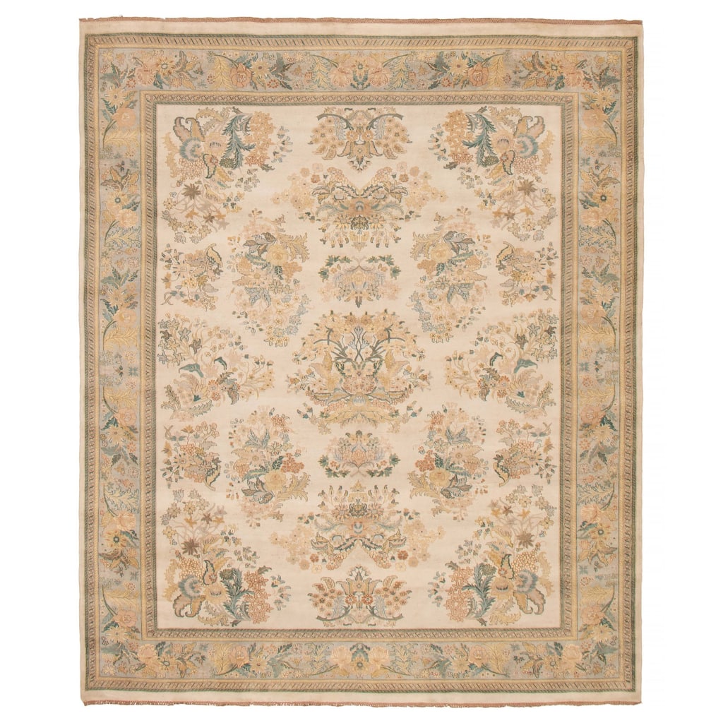 ECARPETGALLERY Hand-knotted Jamshidpour Ivory Wool Rug - 8'0 x 9'10