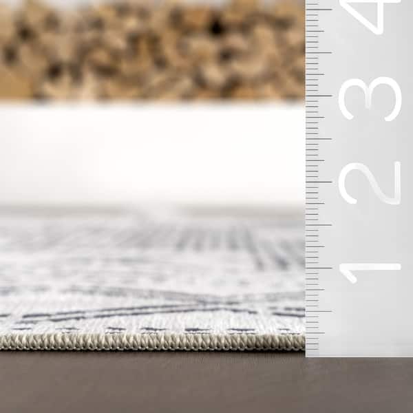 dimension image slide 1 of 3, Nuloom Malka SplashGuard Machine Washable Area Rug