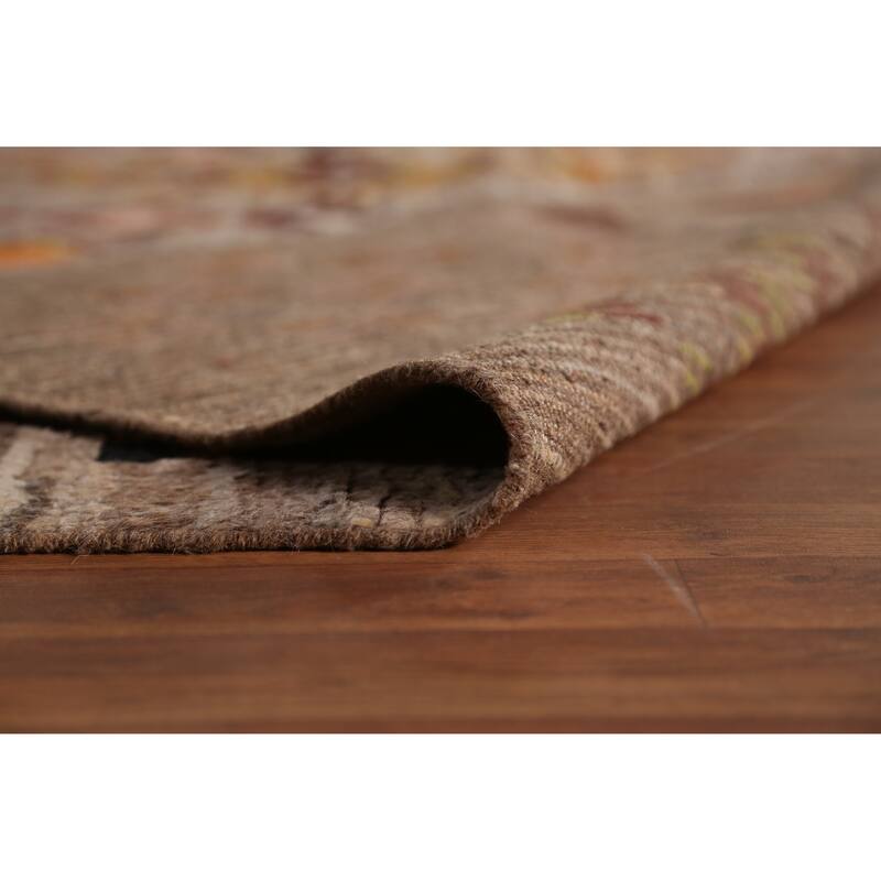 Geometric Brown Moroccan Oriental Area Rug Handmade Wool Carpet - 8'4" x 9'9"