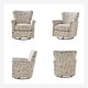 preview thumbnail 26 of 53, HULALA HOME Georg Transitional Floral Fabric Swivel Rocker Chair with Removable Backrest and Rolled Armrest Set of 2